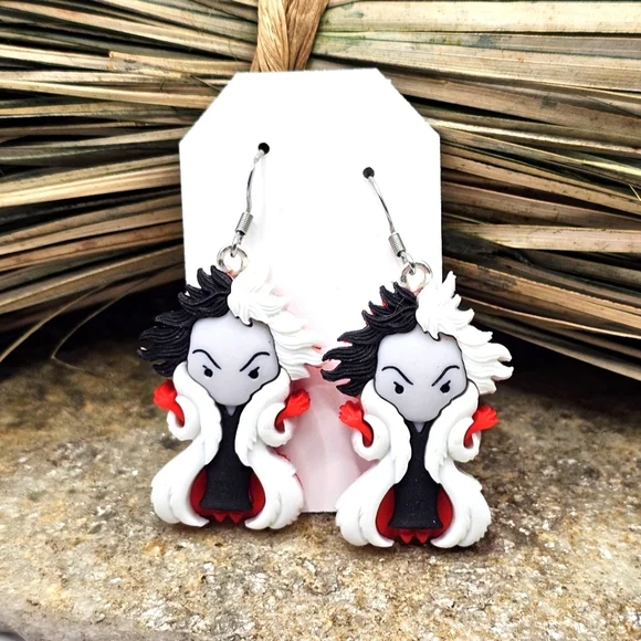 Bad Cat Craft Jewelry Cruella De Vil Earrings Pierced Disney